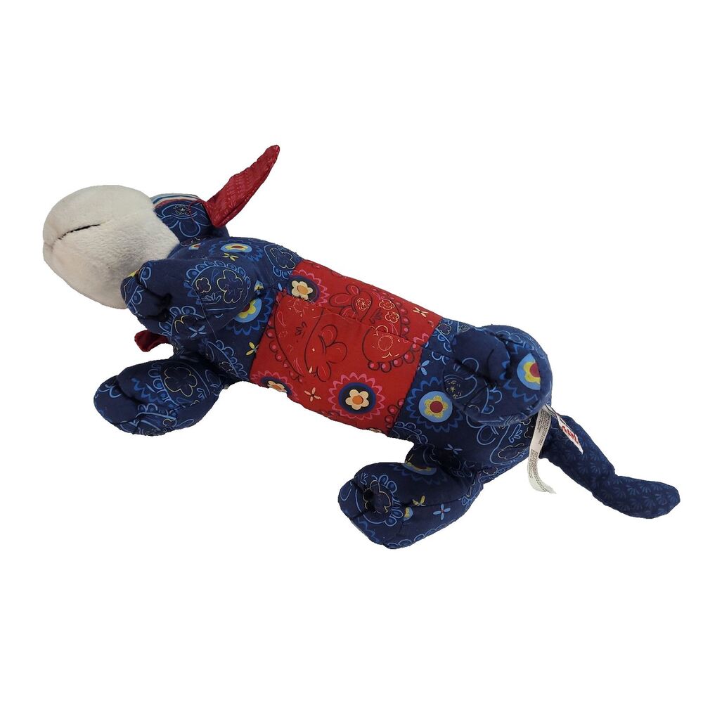 Paisley Patchwork Daschie Daschund Plush 16" Ganz Blue Red Floral puppy dog - Picture 6 of 11
